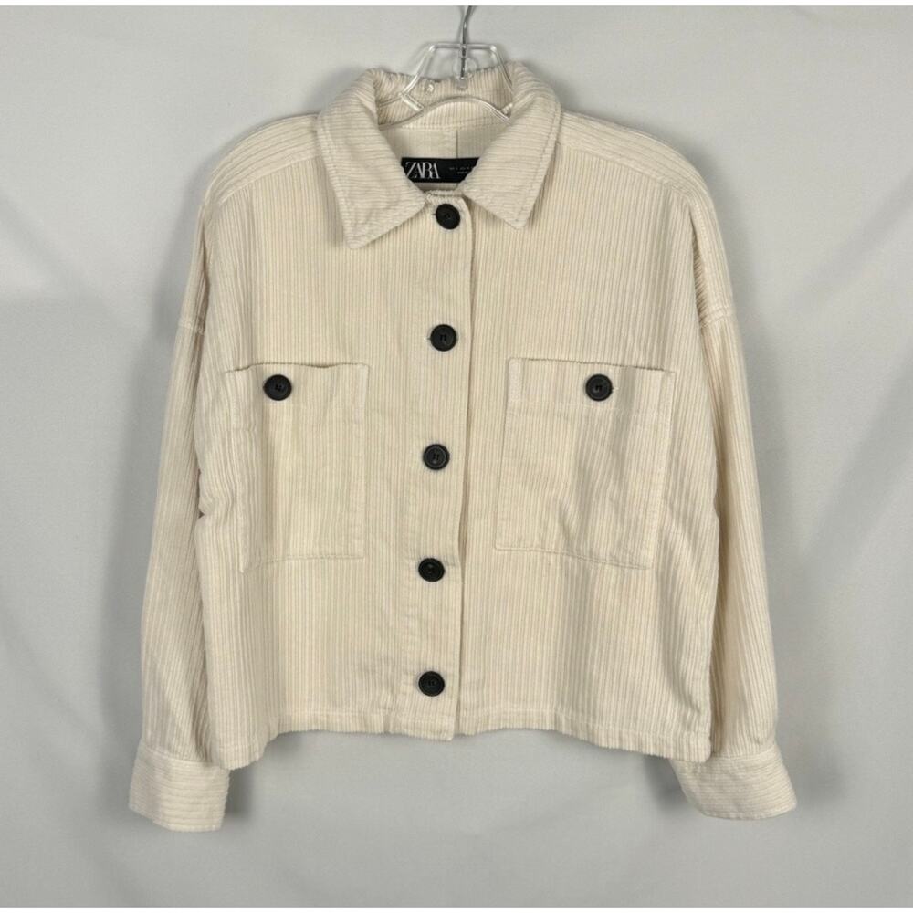 Womens Corduroy Crop Shacket Size S Oversized Lagenlook Layering Versatile Soft